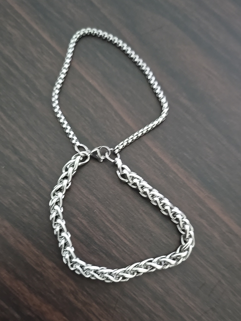 Sterling Silver Twist Chain Bracelet - Silver